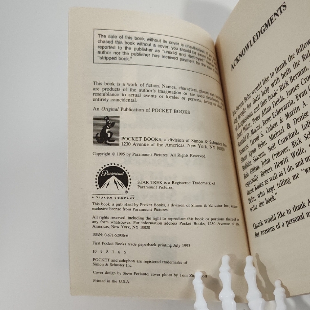 Star Trek Deep Space Nine Book - The Ferengi Rules of Acquisition - Picture 4 of 6